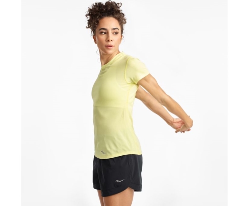 Tenis Saucony Stopwatch Short Sleeve Mujer Tops Ropa Sunny Lime México MX-482-FH